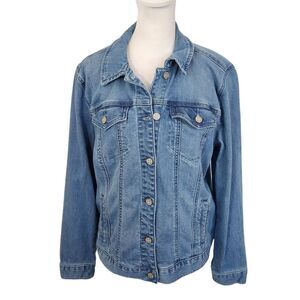 Hot in Hollywood Denim Jacket Size Medium Trucker Style Jean Jacket